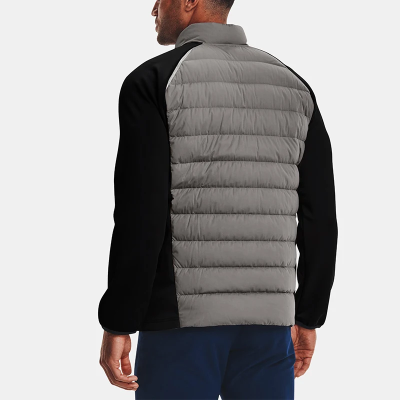 Golf Apparel Custom Patchwork Long-sleeves Stretch Down Golf Quilted Jacket for Men
