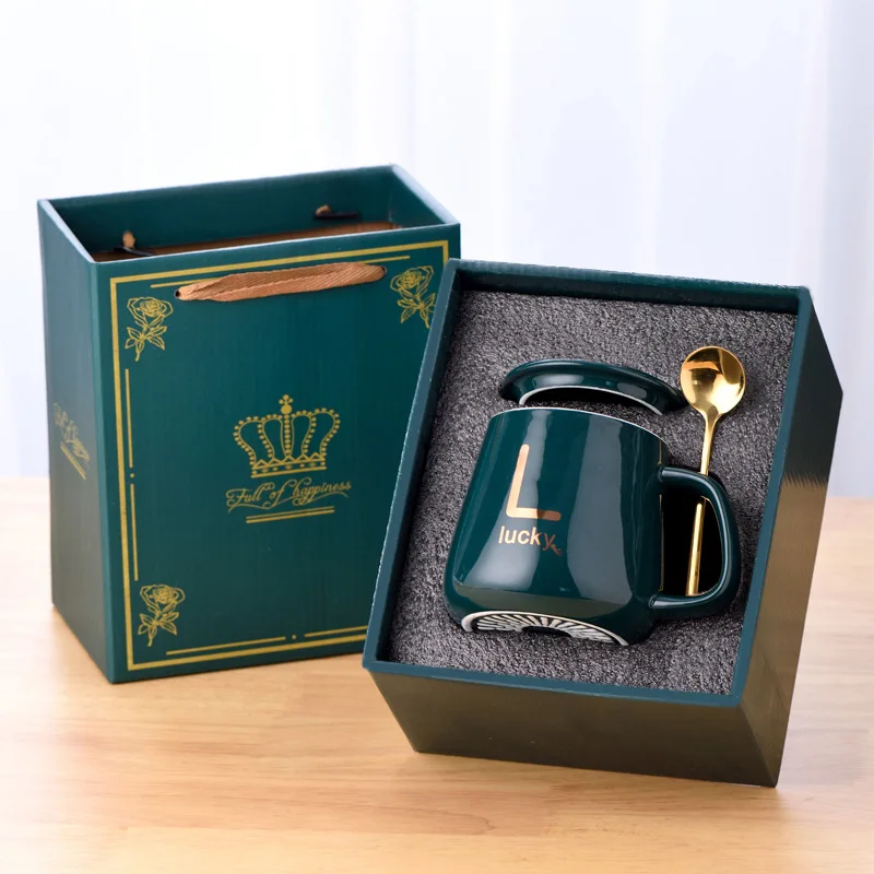 Brand new design 400ml Gift Box Smart Thermal Insulation Temperature Control Multicolor Ceramic Coffee Mug Gift Box Set