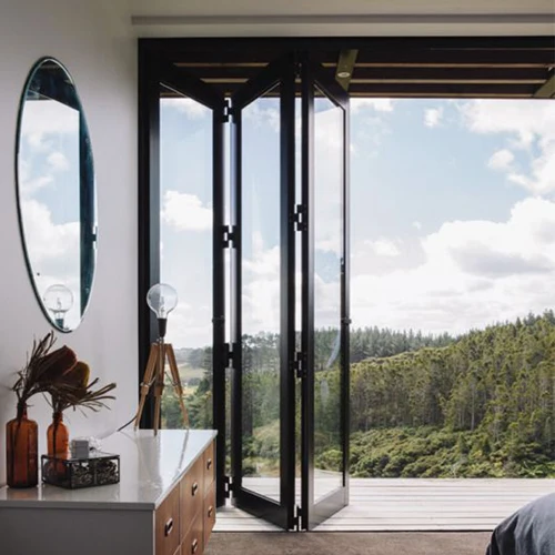 Deda folding doors exteriorfor wind proof and thermal insulation folding doors in villas and stores folding glass doo