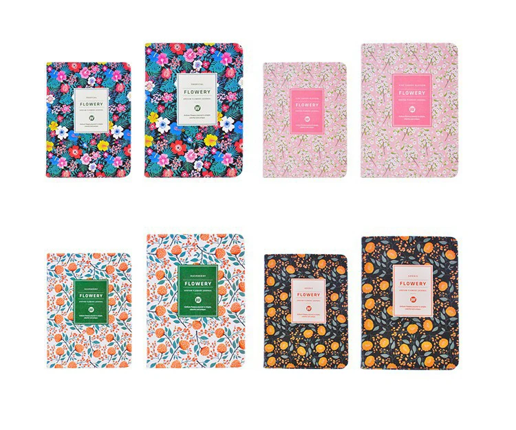 Korea Style Fresh Floral A5 Hardcover Notepad Hand Book Printed Plan Book Creative Retro Diary Custom Notebook For Girls Women G