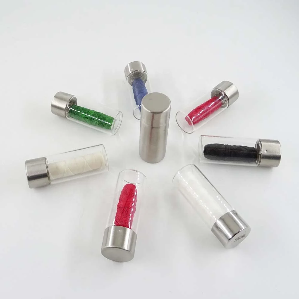 Vegan Bamboo Charcoal Dental Floss in double lids glass tube