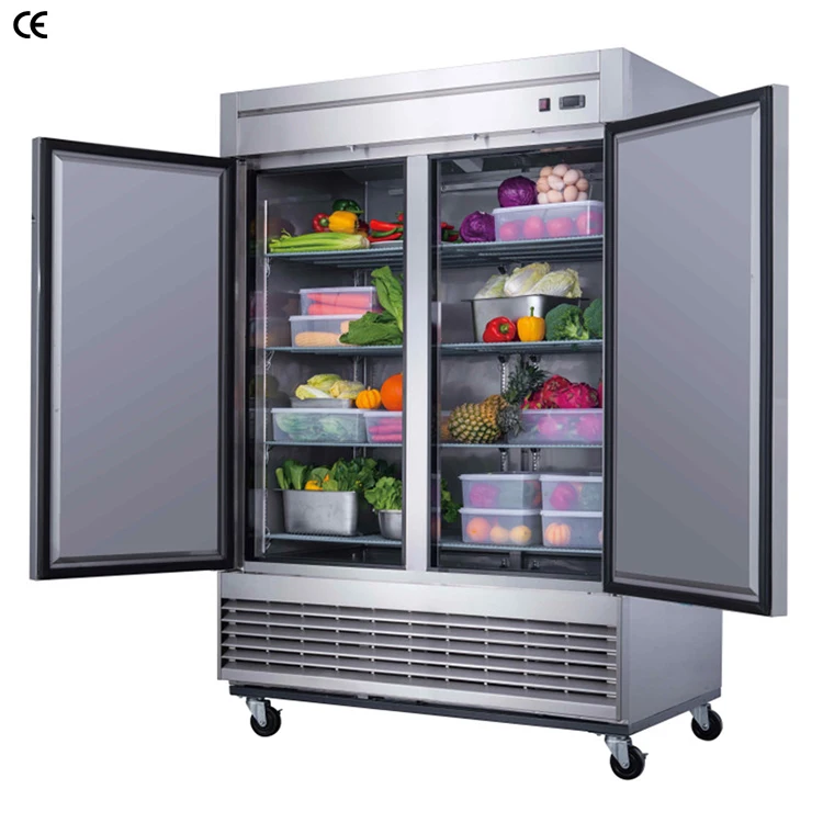 Dukers Double Door Freezers Good Price Commercial Freezer Stainless Steel Industrial Upright Freezer