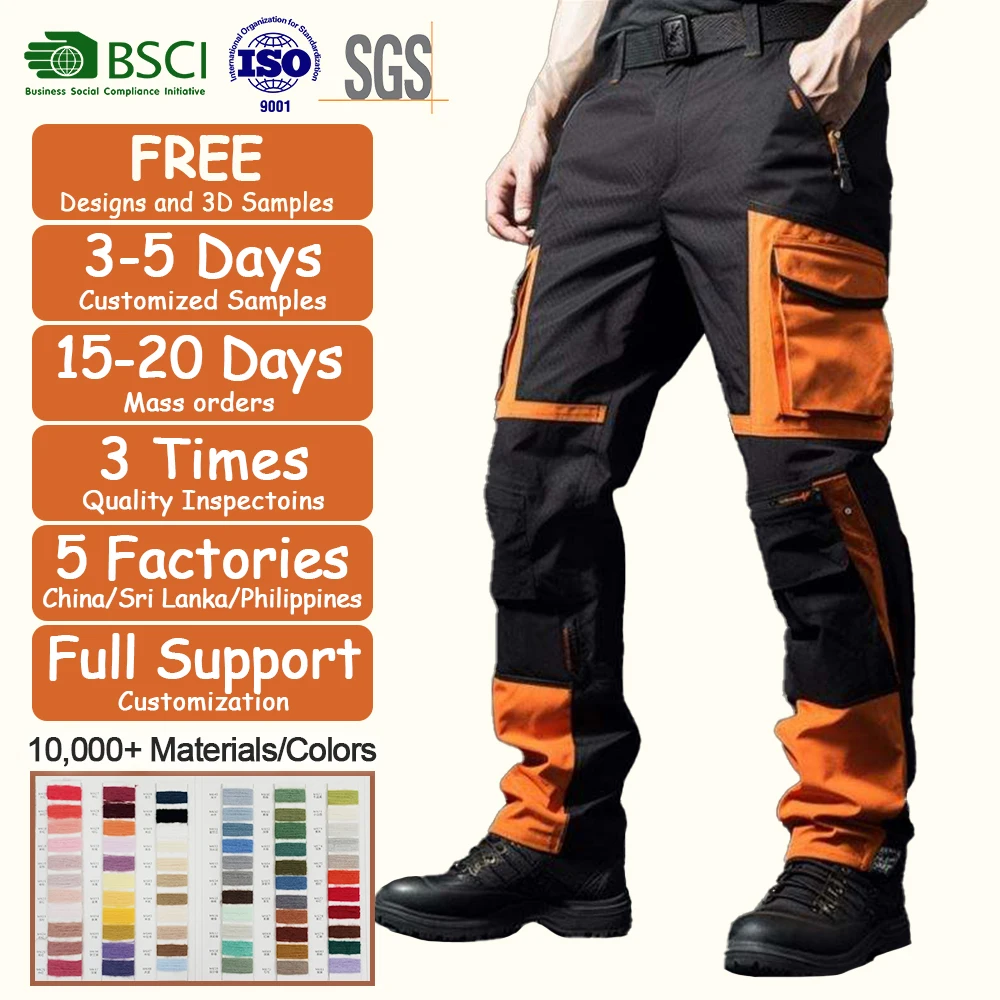 Wholesale Knee Pad Pants Heavy Duty Mens Work Trousers Construction Clothing Best Cargo Work Pants