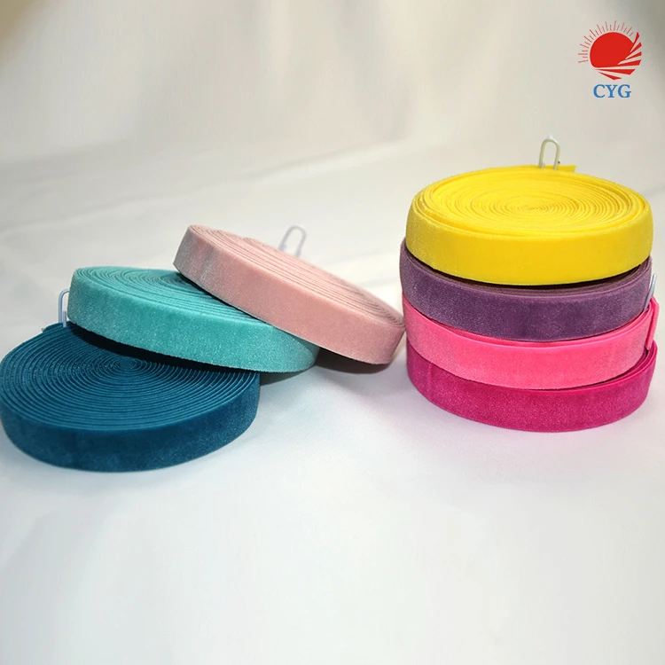 15 mm Wholesale Elastic Velvet Tape/velvet Trim/velvet Ribbon Elastic Velvet Tape