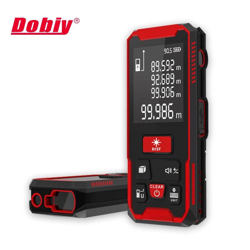 
Factory Supply Measure Digital Angle Rangefinder Big Screen USB Battery Charging Laser Distance Meter 