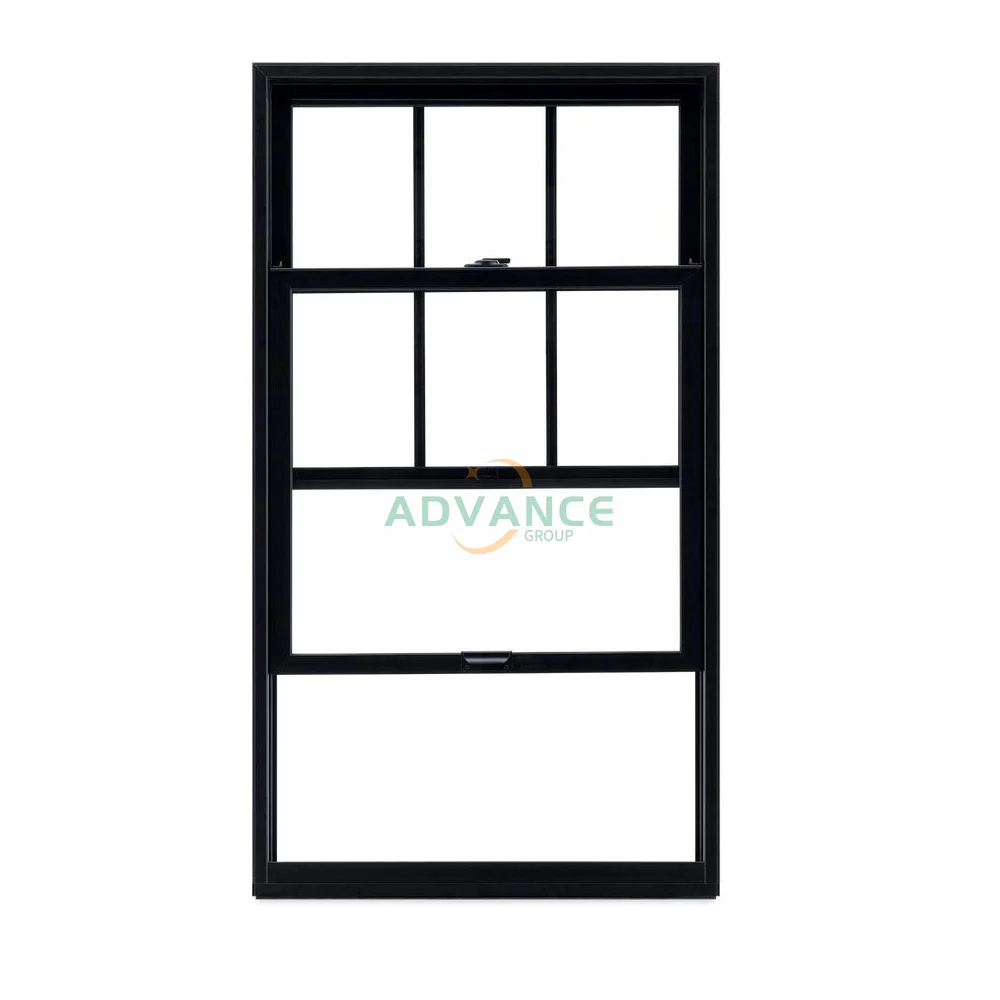 Aluminum Black 21.5X58 Pre Hung Window With Insect Screen Vertical Sliding Grill Design Double Hung Windows