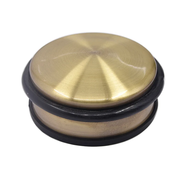Heavy duty sliding door stop stainless steel antique brass door stopper with rubber ring