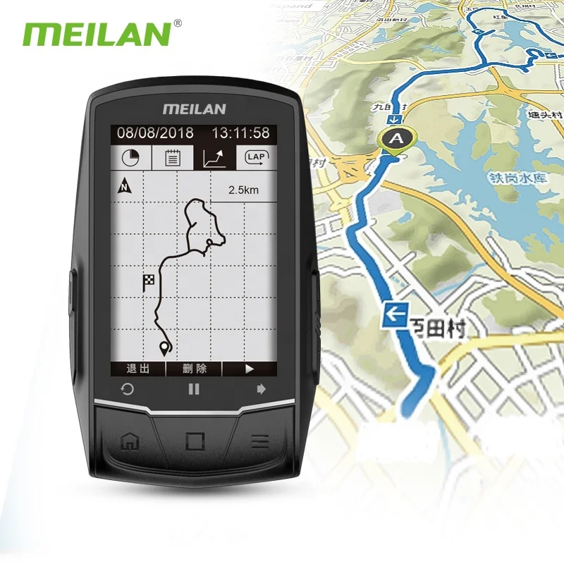 Factory Meilan supply cycling navigation road mountain bike accessories digital smart gps stopwatch Bicycle Computer Finder