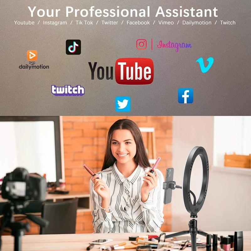 
Selfie Ring Light For Laptop Computer Desktop Youtube, Ring Lamp Video Conference Lighting Kit Phone Holder Clip On 