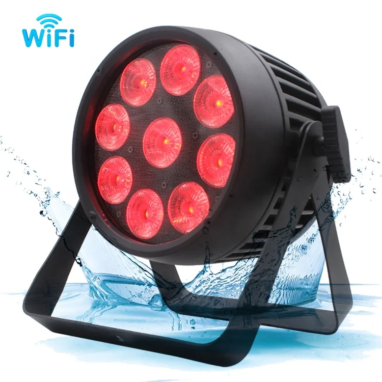 OLED display built-in wireless battery powered led stage lighting 9x18w outdoor touch button par led stage light