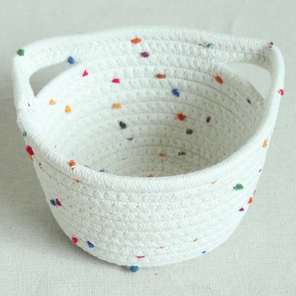 Cute Baby Supplies Basket Rope Cotton Storage Cotton Rope Storage Basket