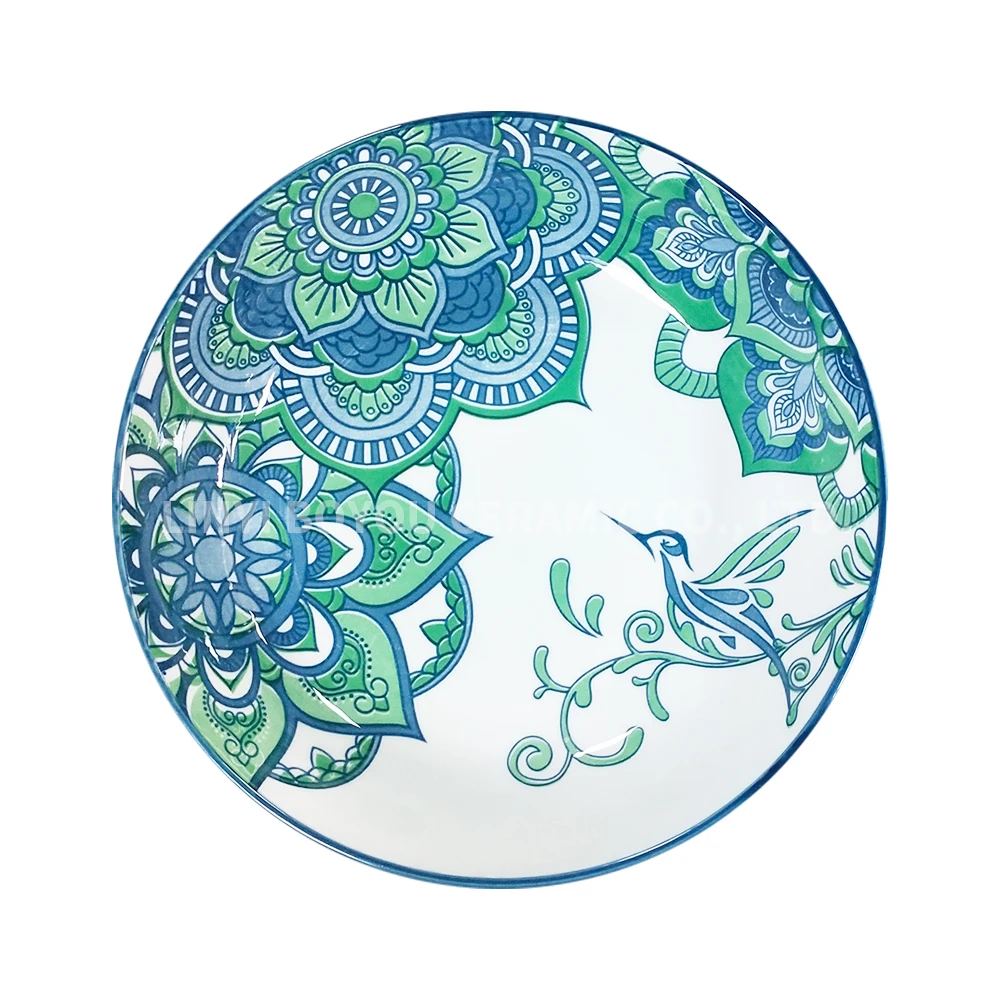 Very beautiful design, low price pad printing porcelain plate high quality ceramic tableware accept wholesale