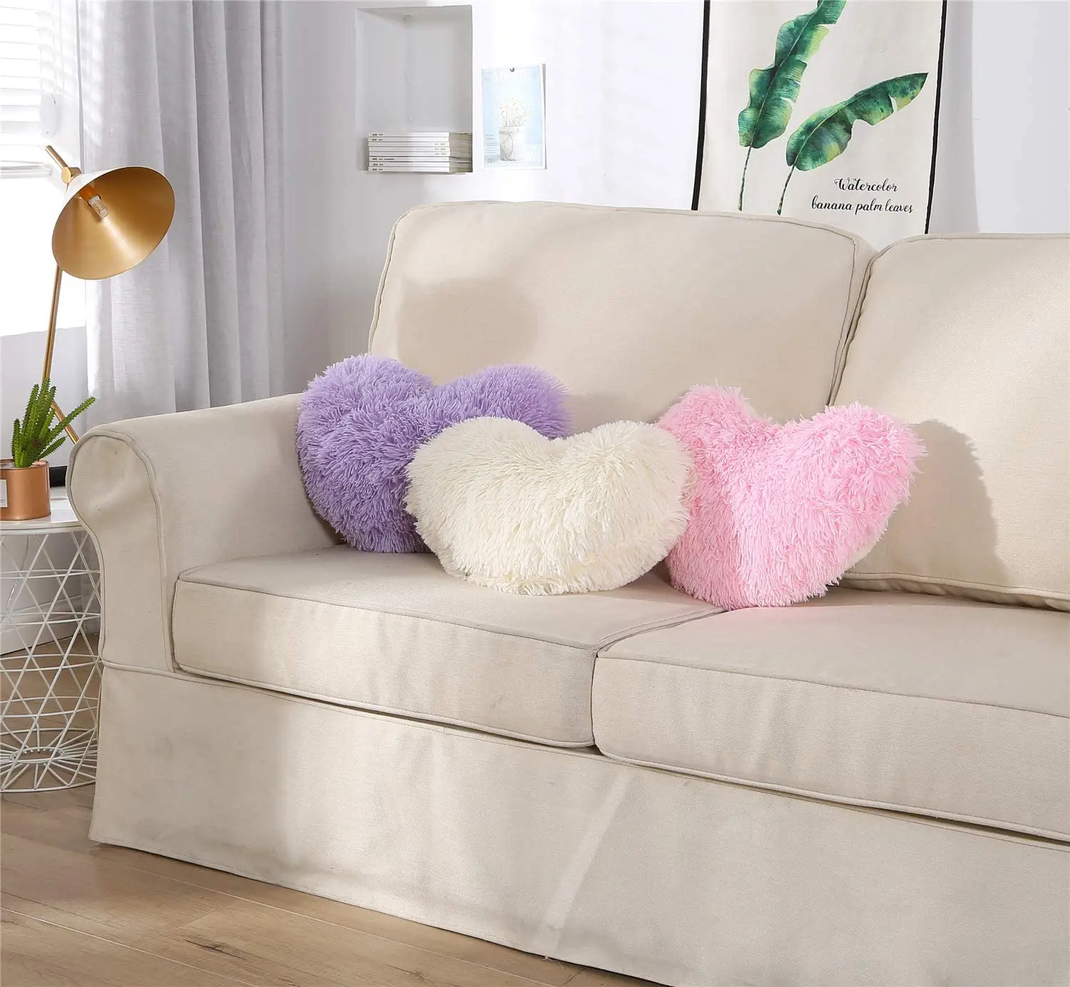 Manufacturers Wholesale-throw-pillows Plush PV Fleece Heart Shape Pillow Throw