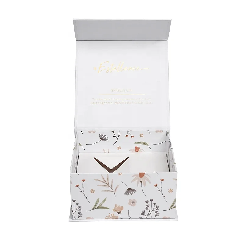 Custom Logo Color Printing Magnetic Gift Box Rigid Cardboard Paper Jewelry Packing Magnet Closed Matt Lamination Paper Insert