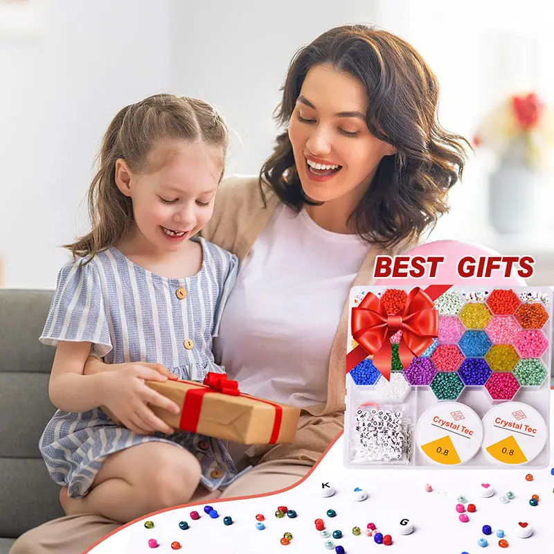 Multicolor Diy 3mm Glass Beads 12000pcs Glass Seed Beads Kids Handmade Toy Glass Beads Set For Diy Bracelet Jewelry Making