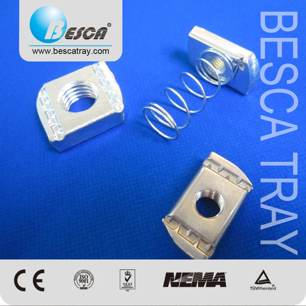 Besca Spring Clip Slot Bolt Washer Hex Nut For Cable Tray