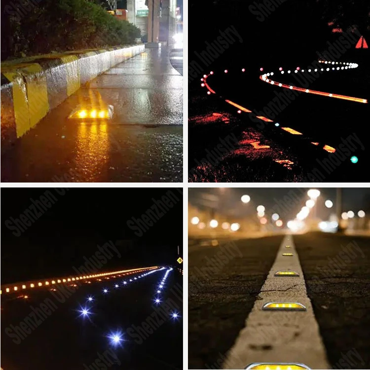 Outdoor Aluminum Street Bidirectional Cat Eye on Highway Square Deck LED Truck Solar Reflective Road Stud