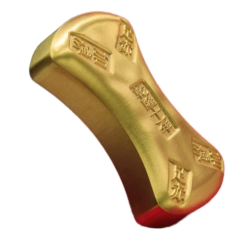 High Quality Chinese Factory Simulated Gold Ingot Artwork Gold Film Props Home Study Bar Decor Copper Badge Souvenir Home Office