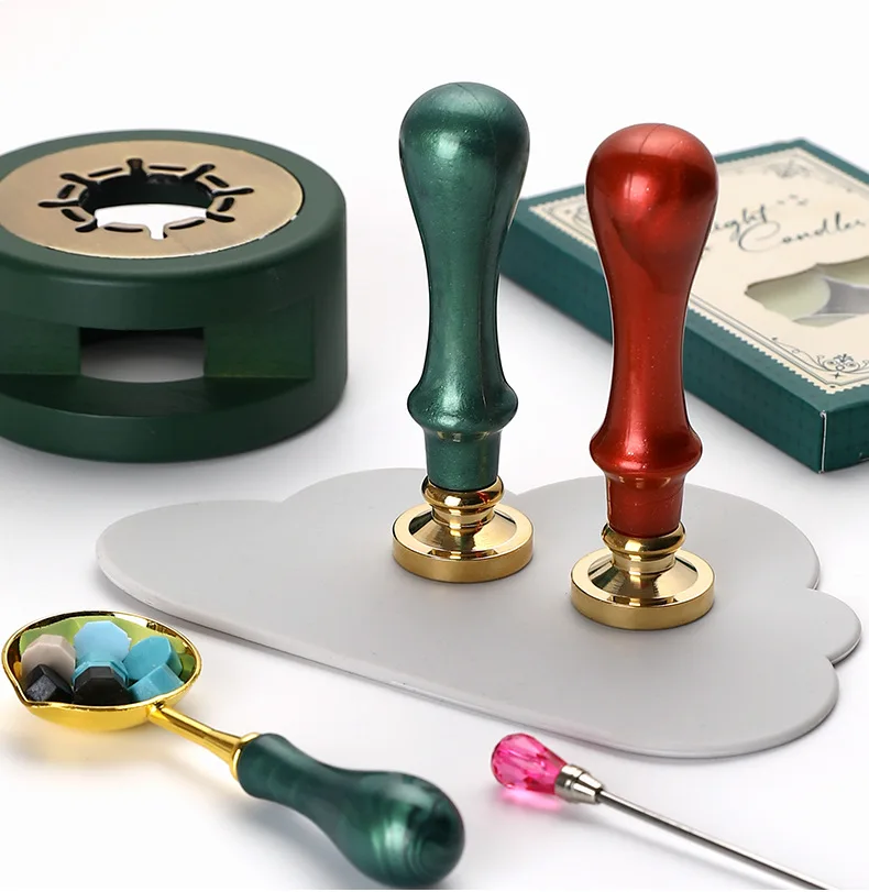 Christmas Wax Seal Stamps Snowman Christmas Collection Copper Head Sealing Wax Envelope Hand Ledger Gift Wax Seal Stamp Kit