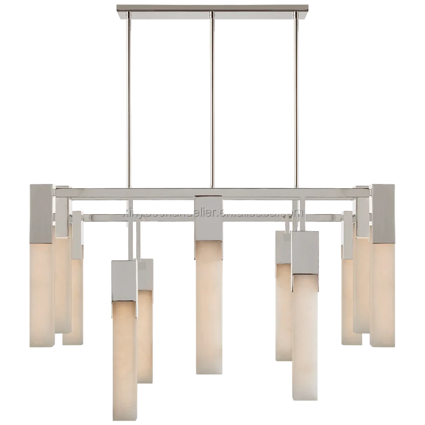 High Quality Designer Indoor Brass Spanish Alabaster Marble Pendant Light Covet Large Chandelier For Dinning Room Kitchen