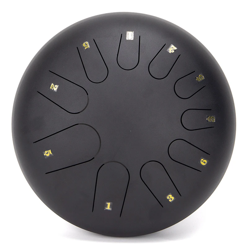 Steel Tongue Drum 12 Inch 10 Note Handpan Drum Musical Scales Chakra Lotus Empty Instrument Hand Pan With Silicone Foot Pads