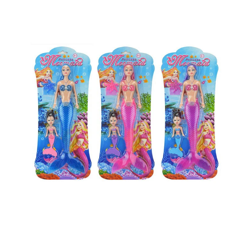 EPT 13.5 Inch 6pcs Solid Body Lighting Mermaid Small Doll Toys Kids Mini Dolls Toy for Girls