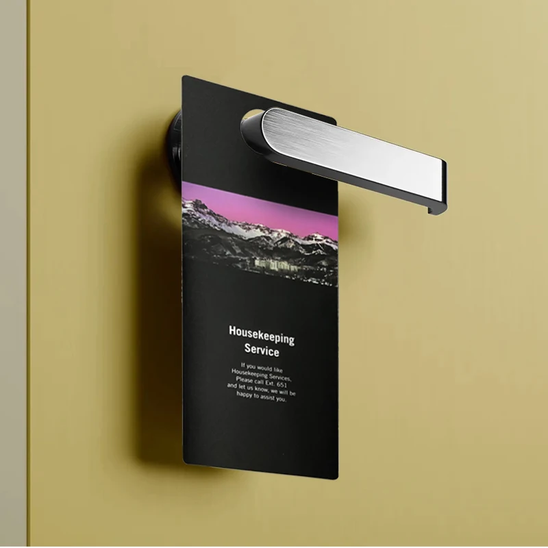 Advertising plastic door hanger flyer custom hotel do not disturb door hanger