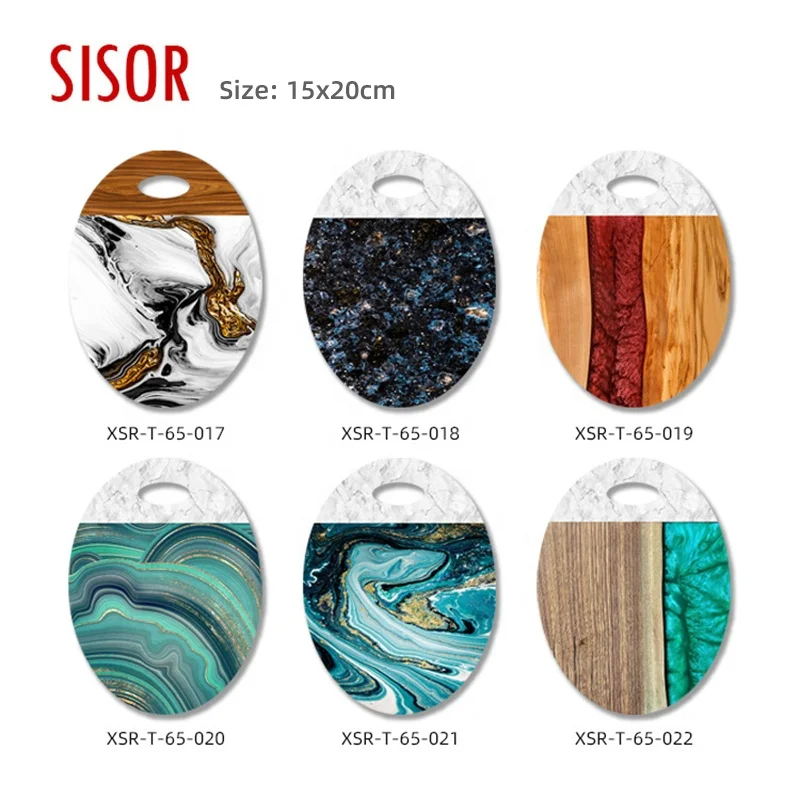 Wholesale Oval Marble Wooden Cutting Board Ceramic Trivet Custom Sublimation Ceramic pad With Cork Bottom Placemat Home Decor