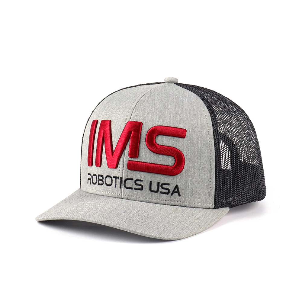 Wholesale Custom Logo High Quality Richardson Style 6 Panel Heather Grey 3D Embroidery Model 112  Trucker Caps Mesh Hat