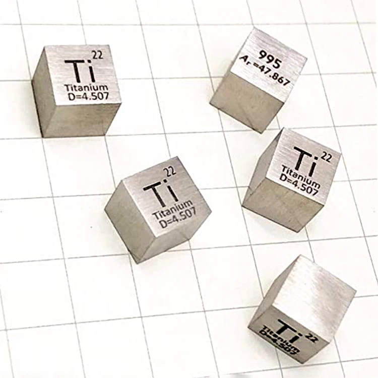 Titanium block 10mm 25.4mm titanium cube elements metal cube price per kg with laser engraving