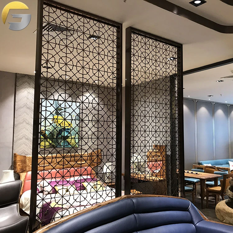 V0759 Free Sample Laser Cutting Hanging Metal SS Room Divider For Conference Room