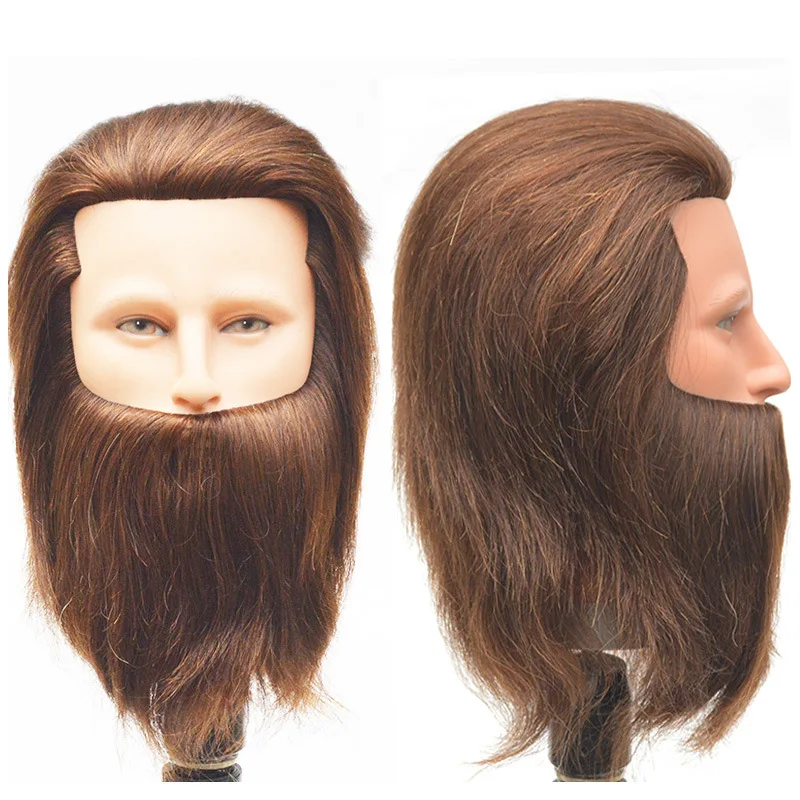 stock Real Human Hair Men Hairdressing Training Head  Cutting Practice Head for Salon Male  Human Hair