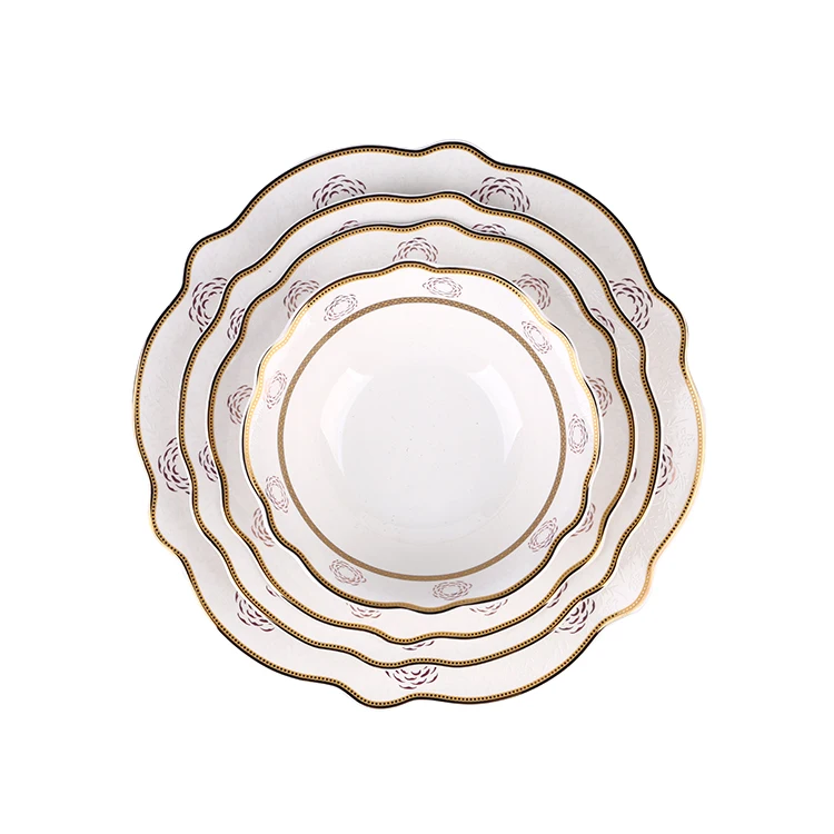 
China manufacturer wholesale 24pieces bone china dinner set dinnerware with emboss white 