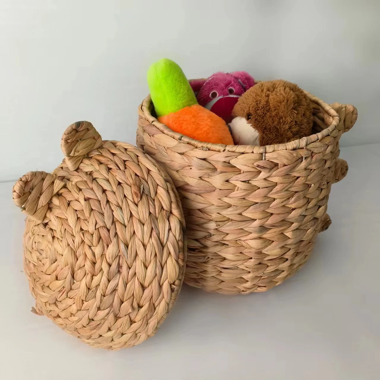 Gourd grass woven oval shape without handle storage basket toy storage basket miscellaneous storage basket multifunctionalbasket