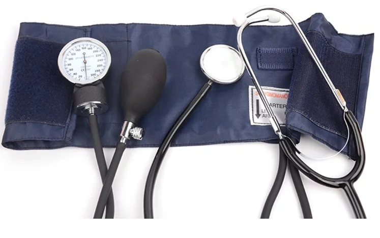 Manual blood pressure monitor watch strap stethoscope arm type sphygmomanometer mechanical tensiometer with stethoscope