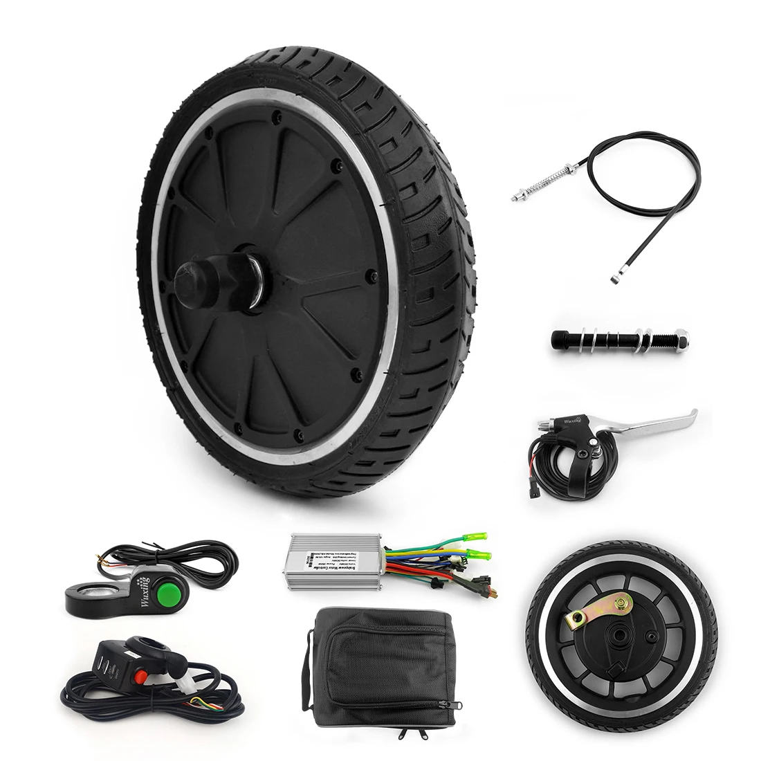 Homemade 8 Inch Kick scooter Electric Conversion Kit Solid Tire Drum Brake Wheel e bike motor