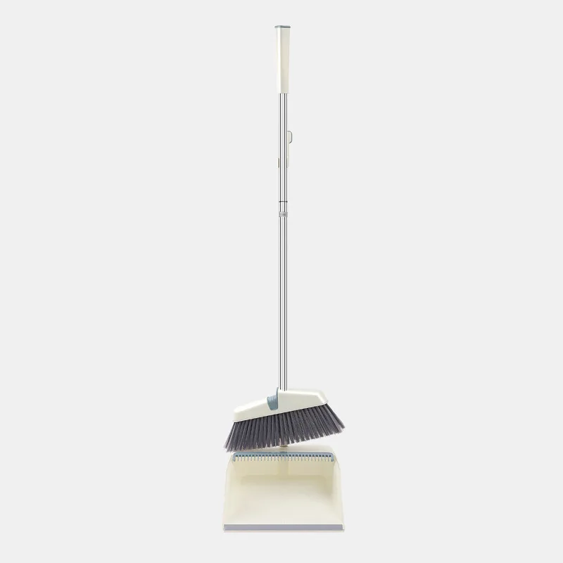 CXT455 Household Cleaning Broom Toilet Non-stick Soft Plastic Broom Soft Wool Broom Dustpan Clean Set