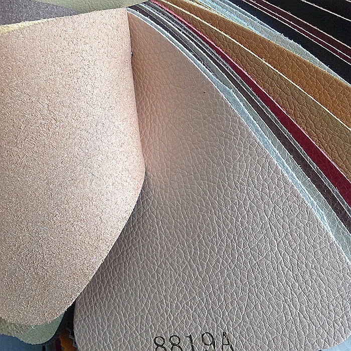 Textured pu microfiber leather material for furniture, pure leather material