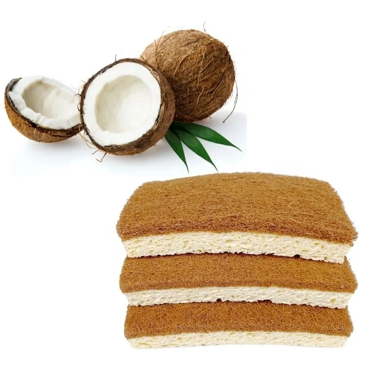 Healthbu coconut fiber sponge with Non Scratch Biodegradable Compostable Sponges