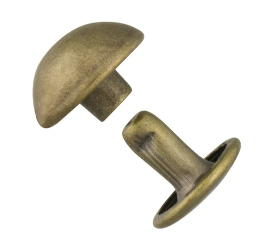 Factory Price Brass Metal Mushroom Head Rivet Stud Double Cap Garment Rivet For Leather