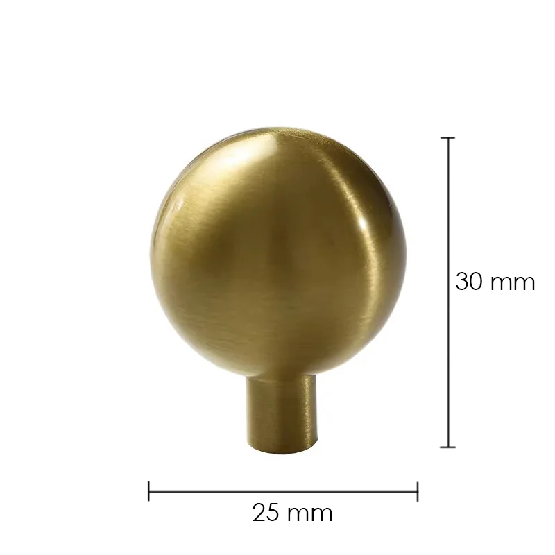 Brushed Brass Cabinet Knobs Solid Pure Copper Kitchen Dresser Hardware Wardrobe Furniture Handle Cabinet Knobs