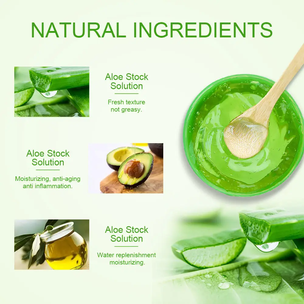Organic Pure Aloe Vera Gel For Skin Soothing and Moisturizing