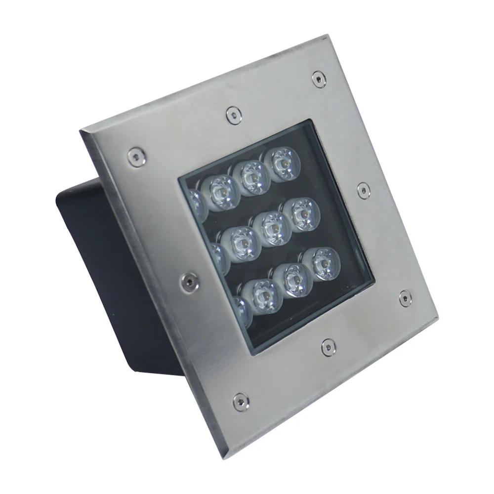 Today Hot Sell Product Led Underground Light Square 12W Inground Flood Light Ground Uplighter Floor Recessed