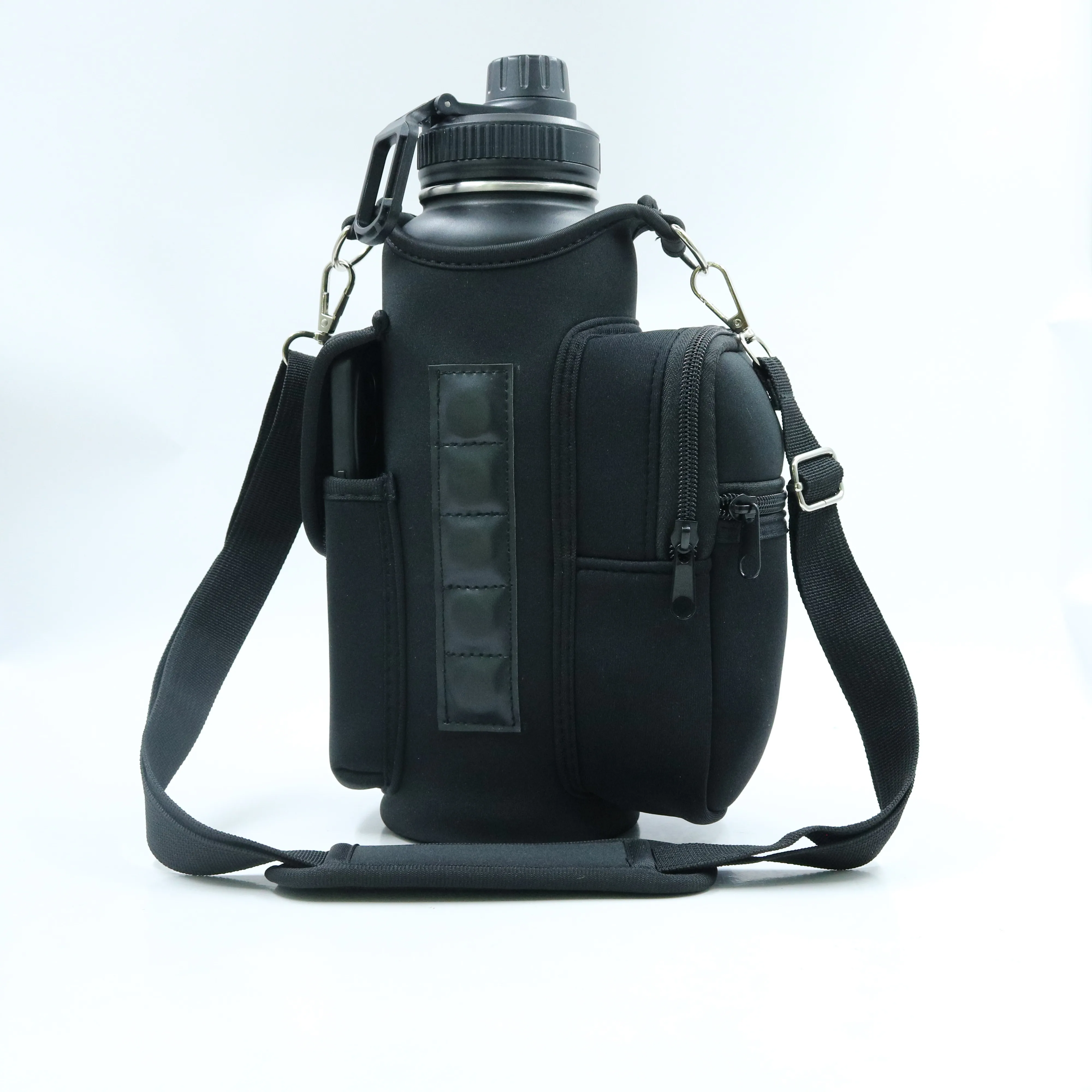 Custom Magnetic Water Bottle Sleeve Pouch Magnet Cup Cover with Pocket Portable Gym Mate Non slip Wallet Neoprene Key Phone Bags