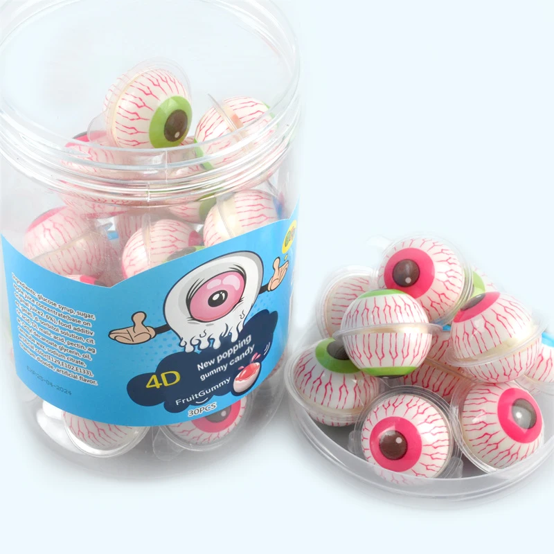 Gummy Candy Factory Direct 15g Gummy Candy Eyes Litchi Flavor Halloween Gummy Ball