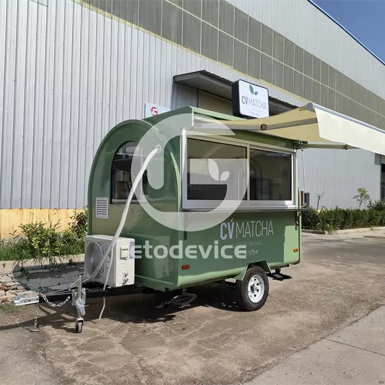 Pizza Beer Street Coffee Popcorn Fast Food Permit Round Food Trailer with full kitchen