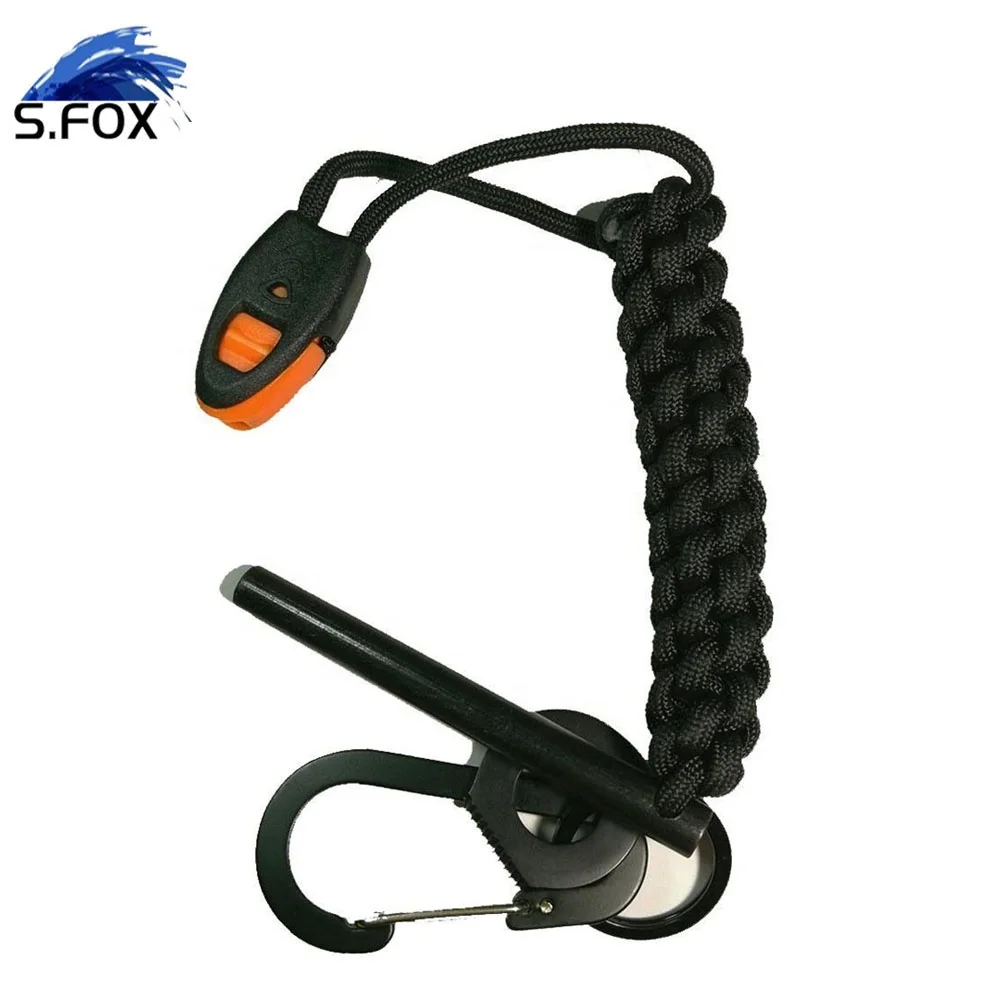 12.7*127 High Class Durable Para cord Lanyard Weaving Ferrocerium Flint Rod