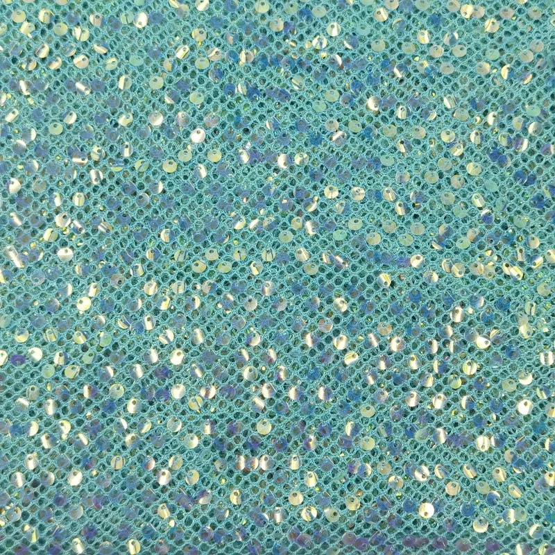 Durable New Product 5mm Transparent Bead Lace 100% Polyester Sequin Fabric for Stage Designer