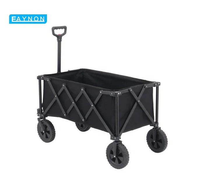 Eaynon Wholesale Outdoor Utility Camping Carts Black Shopping Trolleys Folding Collapsible Wagon