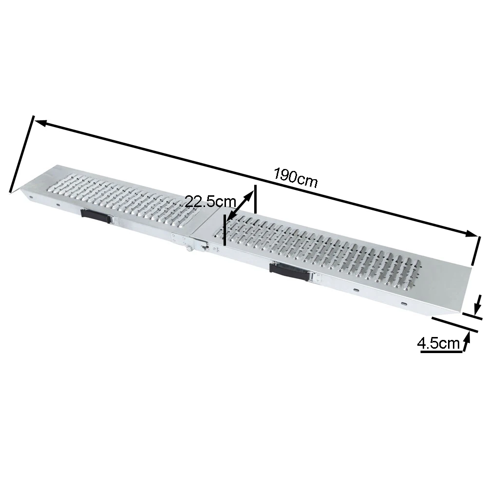 Manual Folding Steel Ramp Silver Truck Loading Galvanize 400kg/pairs Loading Ramps